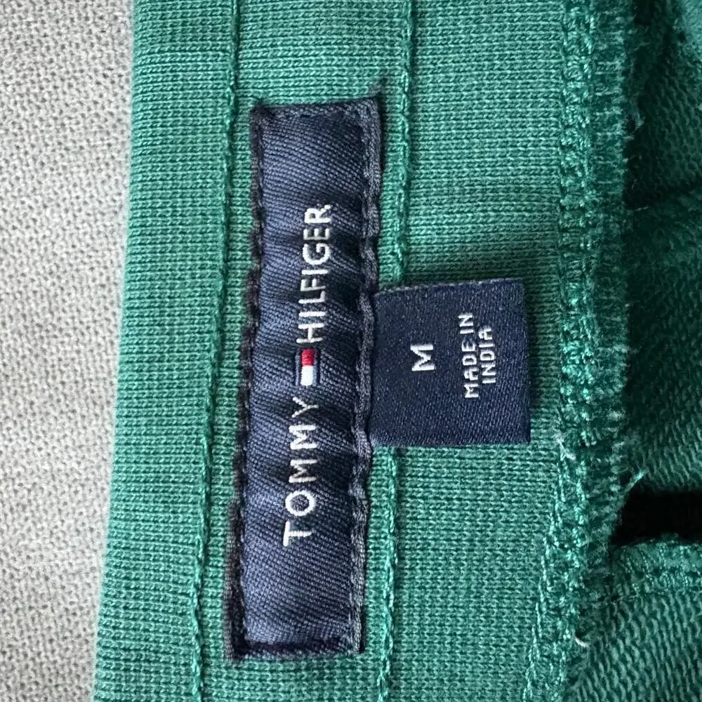 Tommy Hilfiger Joggers M Green Sweats Drawstring Cotton Athlesiure Preppy